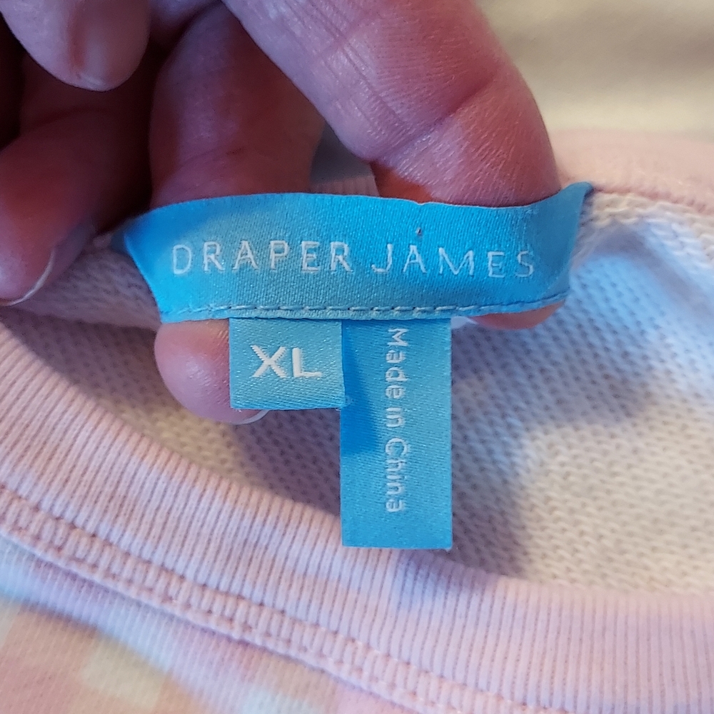 Draper James Women's Sweatshirt Size XL Pink Gingham  Checked Cottagecore Spring - Picture 8 of 10